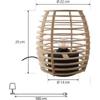 LINDBY bordlampe Ediz, svart, tre, 25 cm høy, E27