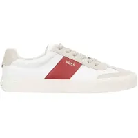 BOSS for man. 50563847 White Motion Leather Sneakers (43), Flat, Laces, Casual