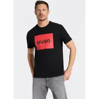 HUGO for man. 50467952 T-shirt Dulive black (XL), Casual, Cotton, Short sleeve, Sustainable