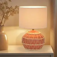Corep Bordlampe Cyclades, terrakotta/beige, 35 cm, lin/keramikk