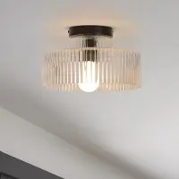 Corep Taklampe Lorenzo, klar/svart, Ø 28 cm, glass