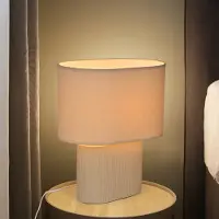 Corep Bordlampe Santorini elfenben/beige 38 cm lin/keramikk
