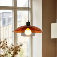 Corep Hengelampe Jolly, ravfarget/svart, Ø 38 cm, glass