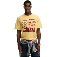 Superdry for man. M1012360A Roadside Trade Loose T-shirt yellow (XL), Casual, Cotton, Short sleeve