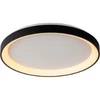 Lucide Vidal taklampe, svart, Ø 28 cm, dimbar, akryl