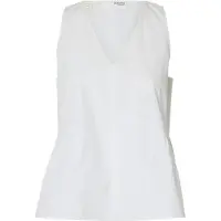 Selected Blair Peplum Ermeløs V-hals T-skjorte