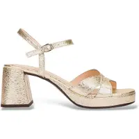 Wonders for woman. G-6820 Zaida20 gold leather sandals (38), 5 to 8 cm, Buckle, Casual, Party