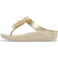 FitFlop for woman. A2D-675 Sandals Fino Bead-Cluster Toe-Post Gold (40), 1 to 3 cm, None, Casual
