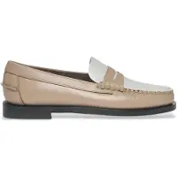 Sebago for woman. 76112KW Leather moccasins Clasic Dan beige, white (38), Flat, None, Casual