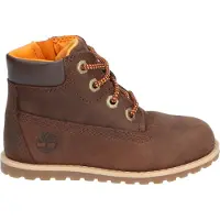 Timberland for boy. TB1A2NC39311 Brown Pokey Pine leather boots (23), Flat, Zip, Casual, children's fashion
