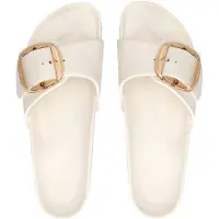 Birkenstock for woman. 1029633 Madrid Big Buckle EVA Sandals (Narrow Fit) white (41), Flat, None, Casual