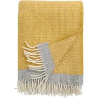 Klippan Ullpledd - 130x200 cm - 100% økologisk lammeull - Harald Yellow