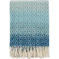 Klippan Yllefabrik Ullpledd - 130x200 cm - 100% lammeull - Havanna Aqua Multi