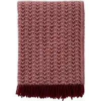 Klippan Ullpledd - 130x200 cm - 100% lammeull - Ilse Bordeaux Pink