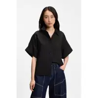 BOSS for woman. 50559261 Blouse Bisenas black (40), Casual, Linen, Short sleeve