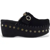 Mou for woman. MU.SW611001A Clog plain suede clogs black (39), 3 to 5 cm, None, Casual