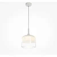 Maytoni LED-hengelampe Spirito, hvit, glass/metall, Ø 26 cm