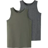 Name it Undertrøyer - Noos - NkmTank - 2-pack - Te Leaf/Dark Grå - - 9-10 år (134-140) - Undertrøye