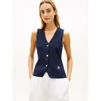 Tommy Hilfiger for woman. WW0WW49707 Premium knitted waistcoat navy (M), Casual, Cotton