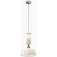Maytoni hengelampe Antic, hvit/gull, Ø 30 cm, glass, E27