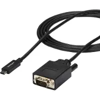 StarTech.com StarTech 6ft (2m) USB C to VGA Cable, 1920x1200/1080p USB Type C to VGA Video Active Adapter Cable, Thunderbolt 3 Compatible, Laptop to VGA Monitor/Projector, DP Alt Mode HBR2 Cable - 2m USB-C Video