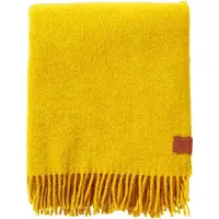Klippan Ullpledd - 130x180 cm - Resirkulert ull/lammull - True Yellow Straw