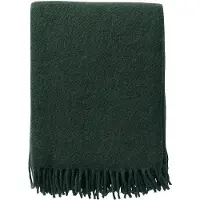 Klippan Yllefabrik Ullpledd - 130x200 cm - Gotlandsull/lammeull - Gotland Bottle Green