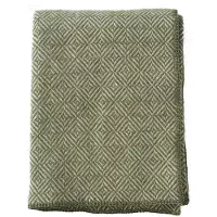 Klippan Yllefabrik Ullpledd - 130x180 cm - Alpakkaull/lammeull - Diamonds Green