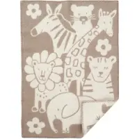 Klippan Yllefabrik Barneullpledd - 65x90 cm - 100% økologisk lammeull - Picnic Taupe Kids