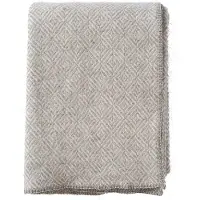 Klippan Yllefabrik Ullpledd - 130x180 cm - Alpakkaull/lammeull - Diamonds Naturel Beige