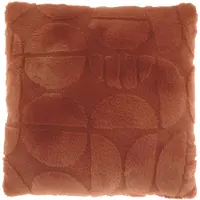 Borg Living Pyntepute - 45x45 cm - Fake fur - Rødbrun