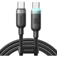 JOYROOM S-A63 USB-C-kabel for dataoverføring og hurtiglading, 1.2m, 100W - svart