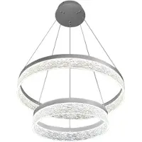 Milagro Lighting LED-hengelampe Gala, sølv, metall, Ø 60 cm, 4.000 K
