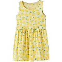 Name it Kjole - NmfVineo - Double Cream/Sitroner - - 3 år (98) - Kjole