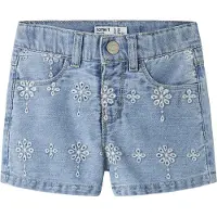 Name it Shorts - NmfRose - Light Blue Denim/Anglaise - - 4 år (104) - Shorts