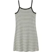 Name it Kjole - Rib - NlfHinaja - White Alyssum/v.Pirate Black - - 10 år (140) - Kjole