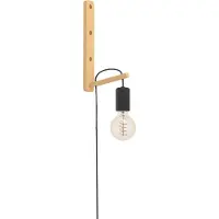 Eglo Pockley vegglampe, utspring 16 cm, svart/tre, tre