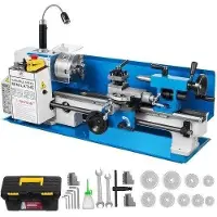 Vevor Mini Metalldreiebenk 550W Metalldreiebenk med variabel hastighet 50 til 2500 o/min Presisjons Mini Benkdreiebenk 7x14 tommer for Mini Presisjonsdelbehandling Prøvebehandling Modelleringsarbeid