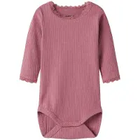 Name it Body I/e - Rib - NbfHallie - Mesa Rose - - 1 år (80) - Langermet Body