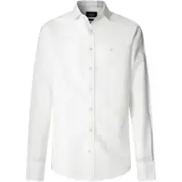 Hackett for man. HM3010660 White linen shirt (S), Casual, Classic, Long sleeve
