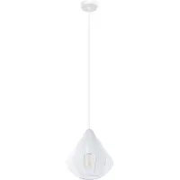 Eglo Dolwen hengelampe, hvit, Ø 33,5 cm, stoff