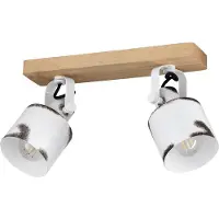 Eglo KILBURN spottskinne 2xE27 natur/hvit-natur FSC
