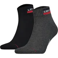 Levi's Ankelsokker - 2-pack - Mid Cut - Svart/Grå - - 39/42 - Sokker