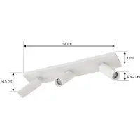 Arcchio downlight Brinja Slim, hvit, 3 lyskilder, GU10 MR11