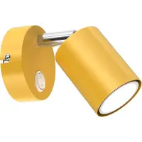 Luminex Veggspot Fun, gul, 14 cm høy, justerbar, GU10