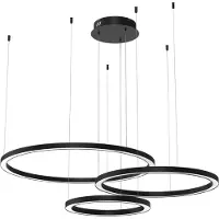 Eko-Light LED-hengelampe Galaxia, plast, svart, 3 lyskilder, 85 W