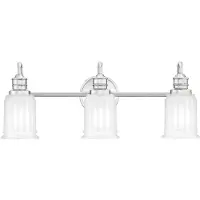 QUOIZEL Vegglampe Swell, kromfarget, 3 lyskilder, glass, IP44, G9
