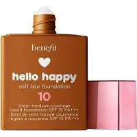 Benefit Hello Happy Soft Blur foundation, matt finish, flytende, 10 Deep Warm, SPF 15, 30 ml