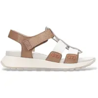 Hispanitas for woman. CHV264624 Amber gold sandals (41), Leather, White, Brown, 3 to 5 cm, Velcro, Casual