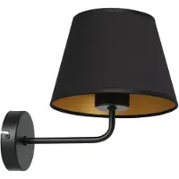 Luminex Vegglampe Soho, konisk, svart/gull